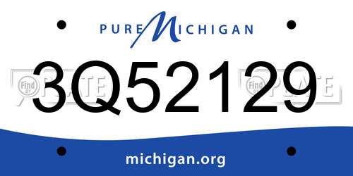 3Q52129 Michigan License Plate
