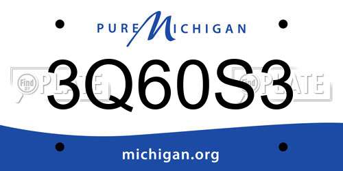 3Q60S3 Michigan License Plate