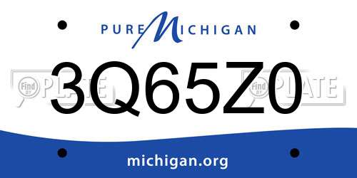 3Q65Z0 Michigan License Plate