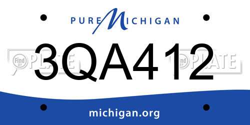 3QA412 Michigan License Plate