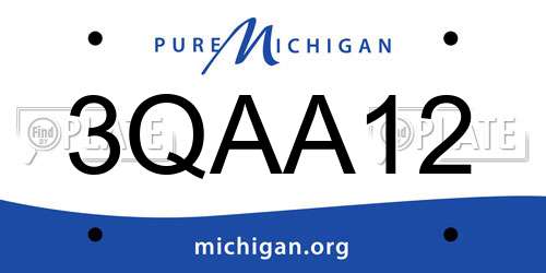 3QAA12 Michigan License Plate