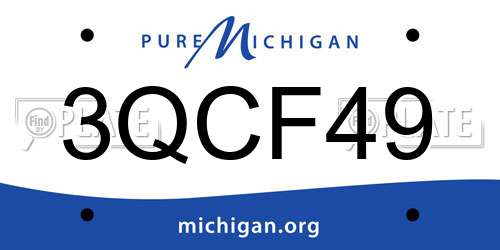 3QCF49 Michigan License Plate