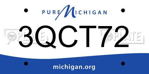3QCT72 Michigan License Plate