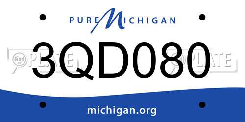 3QD080 Michigan License Plate
