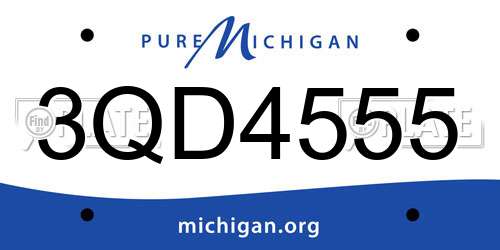 3QD4555 Michigan License Plate