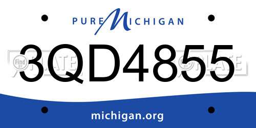 3QD4855 Michigan License Plate