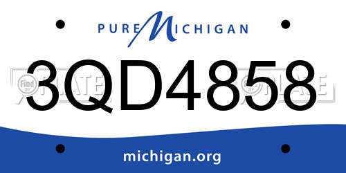 3QD4858 Michigan License Plate
