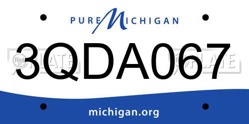 3QDA067 Michigan License Plate