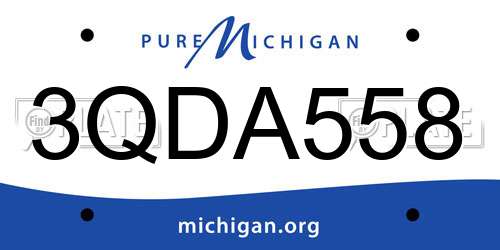 3QDA558 Michigan License Plate