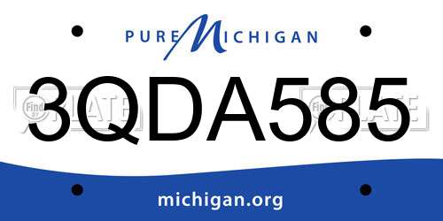 3QDA585 Michigan License Plate