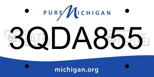 3QDA855 Michigan License Plate