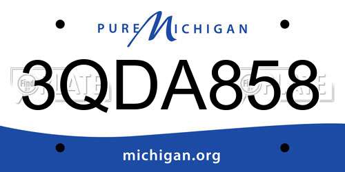 3QDA858 Michigan License Plate