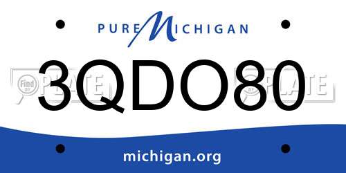 3QDO80 Michigan License Plate