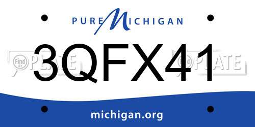 3QFX41 Michigan License Plate