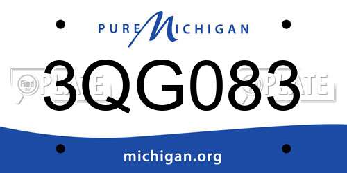 3QG083 Michigan License Plate
