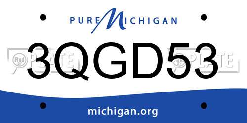 3QGD53 Michigan License Plate