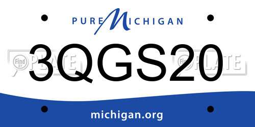 3QGS20 Michigan License Plate