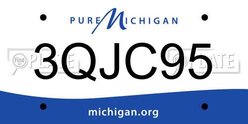3QJC95 Michigan License Plate
