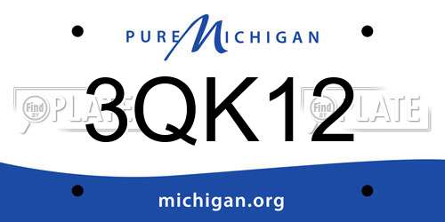 3QK12 Michigan License Plate