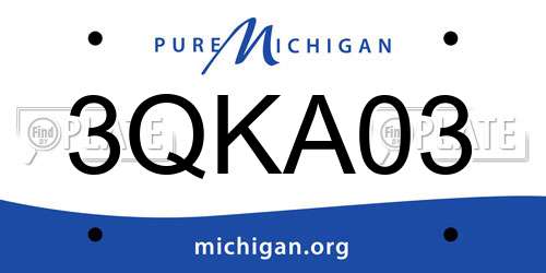 3QKA03 Michigan License Plate