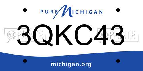 3QKC43 Michigan License Plate