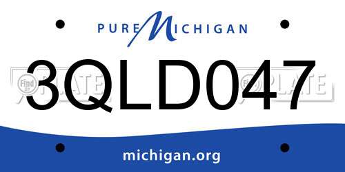 3QLD047 Michigan License Plate