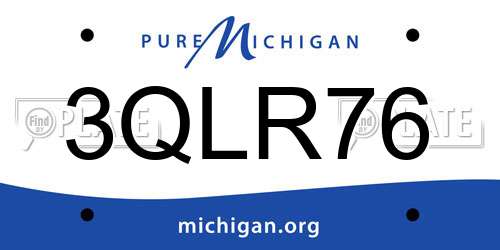 3QLR76 Michigan License Plate