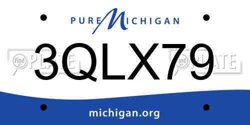 3QLX79 Michigan License Plate