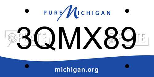 3QMX89 Michigan License Plate
