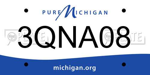 3QNA08 Michigan License Plate