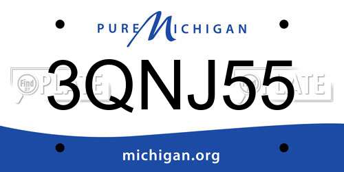 3QNJ55 Michigan License Plate