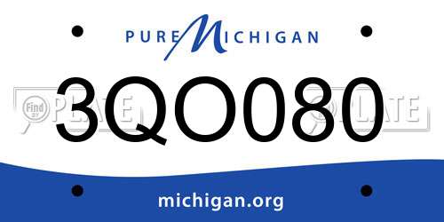 3QO080 Michigan License Plate