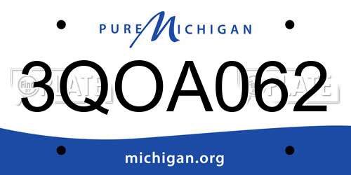 3QOA062 Michigan License Plate