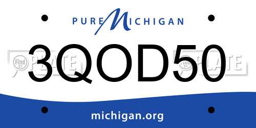 3QOD50 Michigan License Plate
