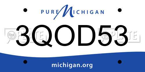 3QOD53 Michigan License Plate
