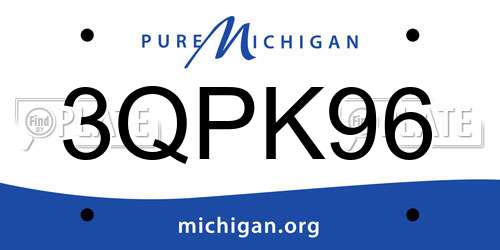 3QPK96 Michigan License Plate