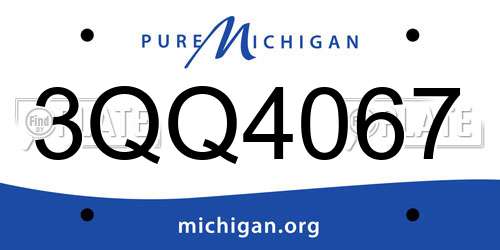 3QQ4067 Michigan License Plate