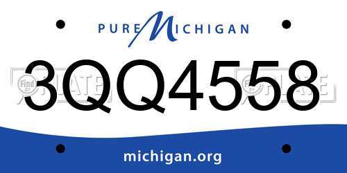 3QQ4558 Michigan License Plate