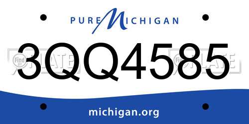 3QQ4585 Michigan License Plate