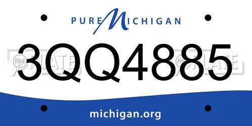 3QQ4885 Michigan License Plate