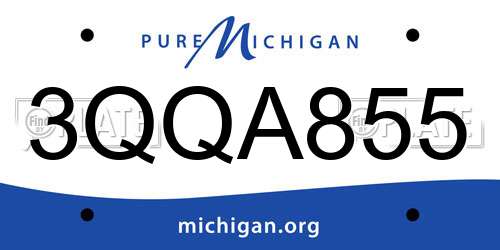 3QQA855 Michigan License Plate