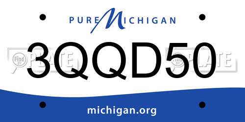 3QQD50 Michigan License Plate