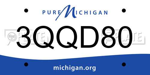 3QQD80 Michigan License Plate