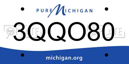 3QQO80 Michigan License Plate