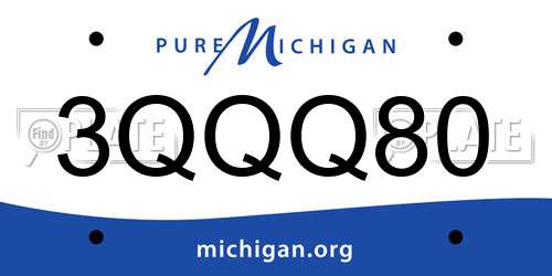 3QQQ80 Michigan License Plate