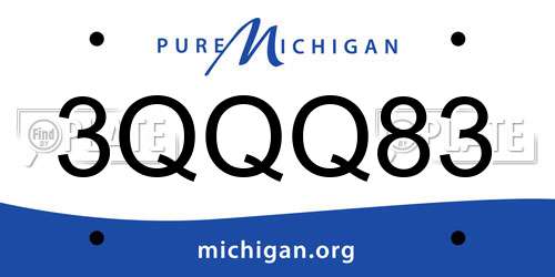 3QQQ83 Michigan License Plate