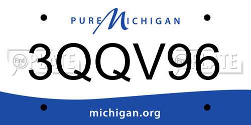 3QQV96 Michigan License Plate
