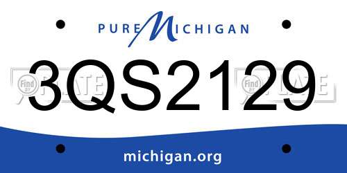 3QS2129 Michigan License Plate