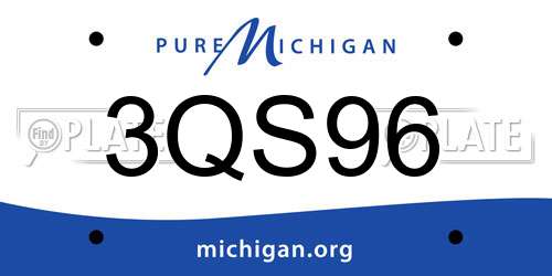 3QS96 Michigan License Plate