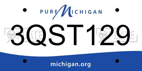 3QST129 Michigan License Plate